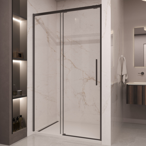 Душевая дверь Stella VDS-1ST130CLB, 1300, черный, стекло прозрачное Душевая дверь Stella VDS-1ST130CLB, 1300, черный, стекло прозрачное