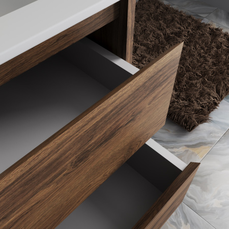 База под раковину Джио (Gio) 800 подвесная, 2 выкатных ящика микролифт, Дуб Чарльстон (C.Oak)