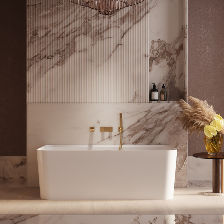 Смеситель для ванны Дайс (Dice) VBTW-6D1BG, встраиваемый, брашированное золото