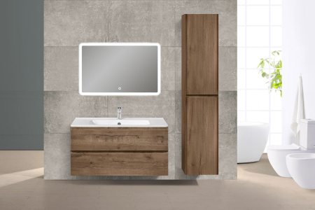 База под раковину Вико (Vico) 1000 подвесная, 2 выкатных ящика микролифт, Винтажный дуб (V.Oak)