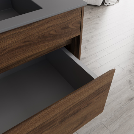 База под раковину Кьяра (Chiara) 800 подвесная, 1 выкатной ящик микролифт, Дуб Чарльстон (C.Oak)