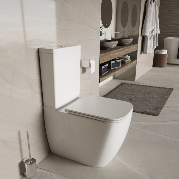 Унитаз-компакт Tornado Bien VT2-51T безободковый, белый, ультратонкое сиденье soft-close, P-trap