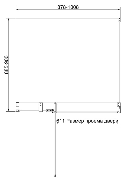 Душевой уголок Экстенза (Extenza) VSR-4EX901090CL, 900/1000*900, хром, стекло прозрачное