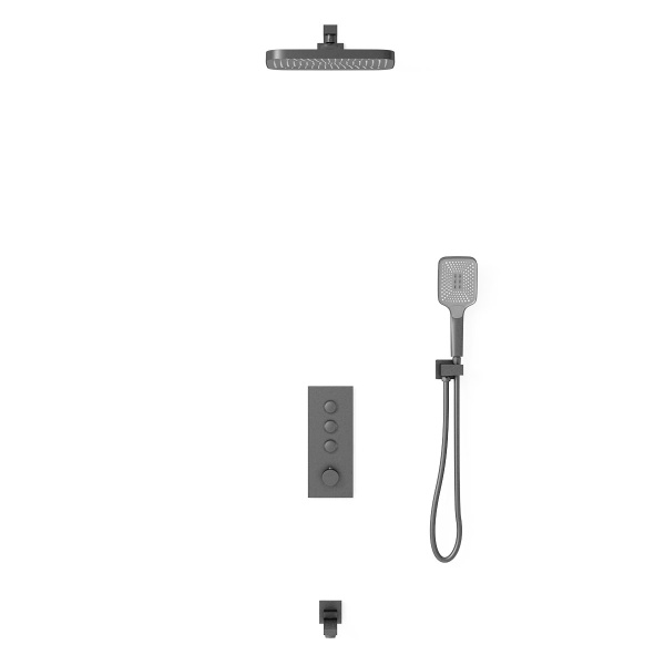Душевой комплект VSFW-433T1GM встраиваемый, термостатический, трехрежимный, вороненая сталь