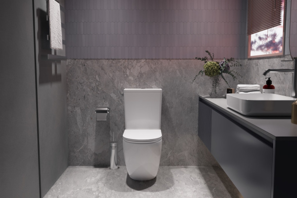 Унитаз-компакт Tornado Globo VT2-14T безободковый, белый, ультратонкое сиденье soft-close, P-trap