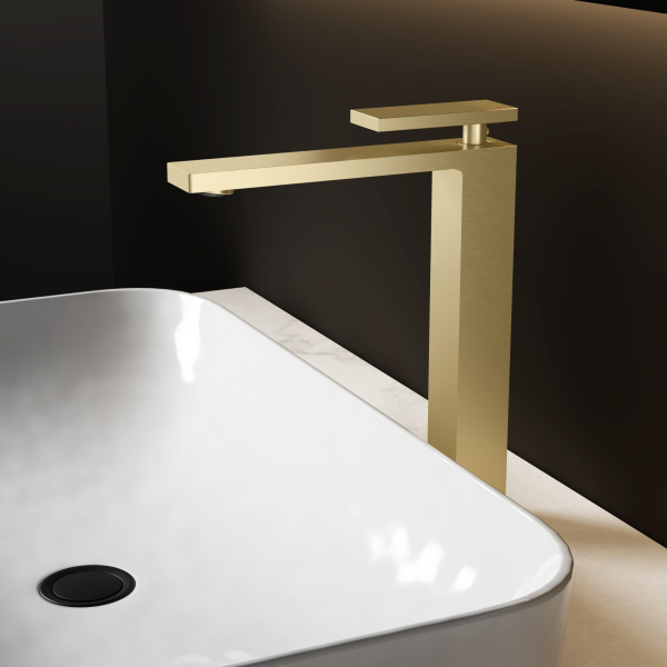 Смеситель для раковины Dice VBF-2DS2BG однорычажный, брашированное золото