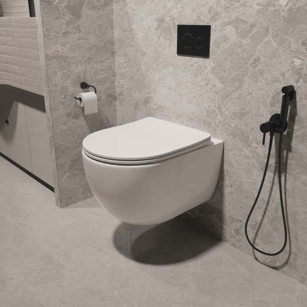 Унитаз подвесной Evo VT1-34ST Tornado, цвет белый, ультратонкое сиденье soft-close