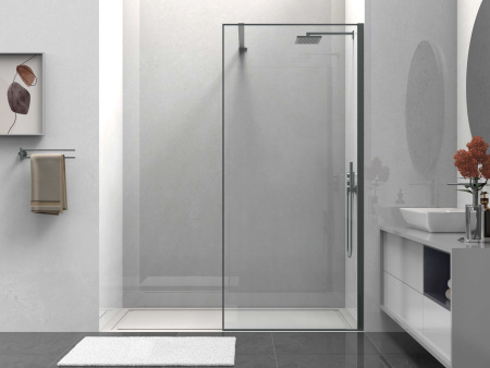 Душевая перегородка Волк-Ин (Walk-In) VSW-1HS800CLGM, 800*2000, вороненая сталь, стекло прозрачное