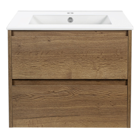 База под раковину Джио (Gio) 600 подвесная, 2 выкатных ящика микролифт, Дуб табак (T.Oak)