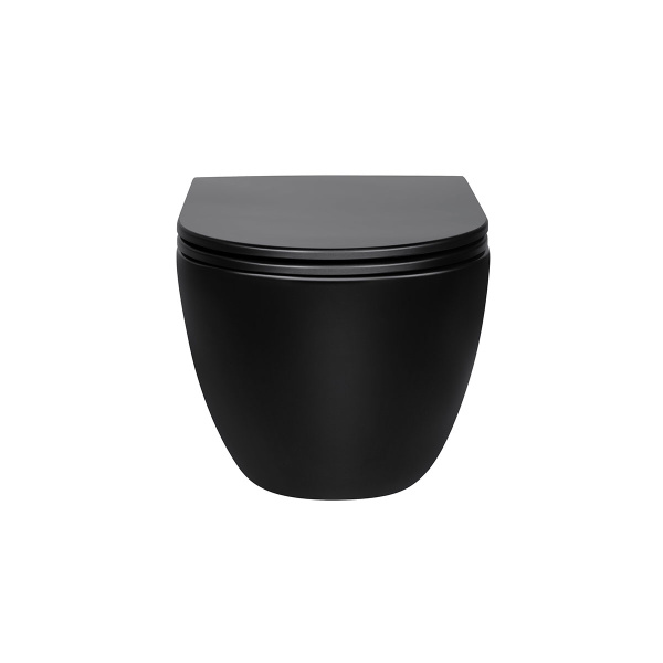 Унитаз подвесной Evo VT1-34MB безободковый, цвет матовый черный, ультратонкое soft-close сиденье