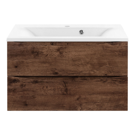 База под раковину Миа (Mia) 750 подвесная, 2 выкатных ящика микролифт, Темное дерево (R.Wood)