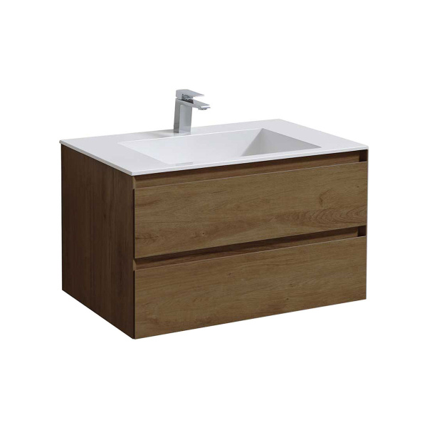 База под раковину Luka 800 подвесная, 2 выкатных ящика soft-close, T.Oak