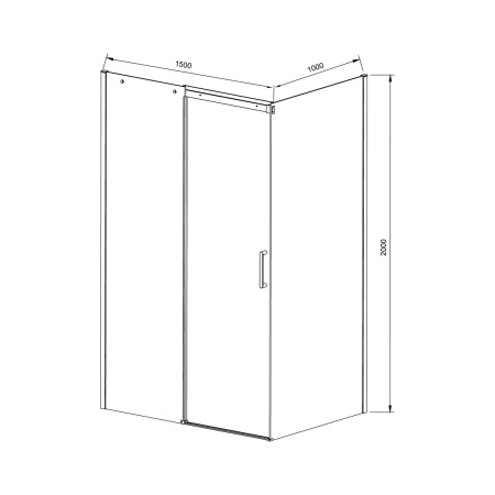 Душевой уголок Дайс (Dice) VSR-4D1015CL, 1500*1000, хром, стекло прозрачное