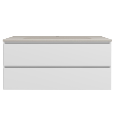 База под раковину Люка Софт-Тач (Luka Soft-Touch) 1000 подвесная, 2 выкатных ящика микролифт, матовый белый