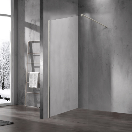 Душевая перегородка Волк-Ин (Walk-In) VSW-1H110CLBN, 1100*2000, брашированный никель, стекло прозрачное