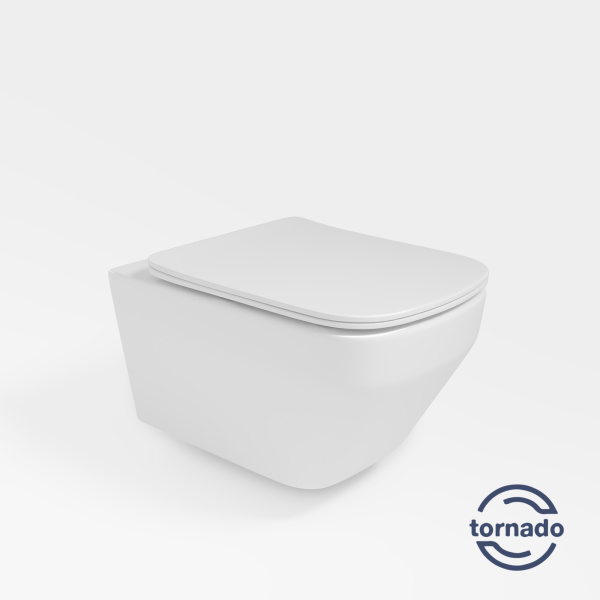 Унитаз подвесной Edge VT1-38T Tornado, цвет белый, ультратонкое сиденье soft-close