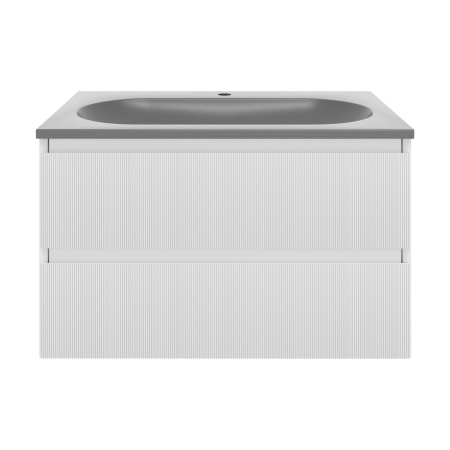 База под раковину Велле (Welle) 800 подвесная, 2 выкатных ящика микролифт, Белый матовый софт-тач