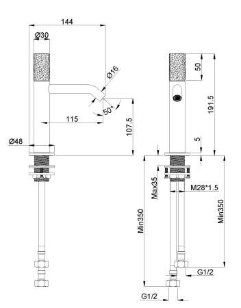Смеситель для раковины Аура (Aura) VBF-6AU1CH, хром