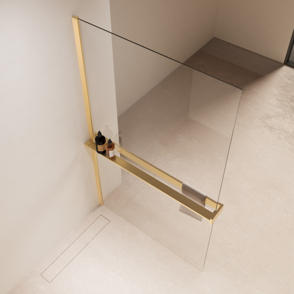 Душевая перегородка Walk-In VSW-1HR110CLG, 1100*2000, матовый золотой, стекло прозрачное Душевая перегородка Walk-In VSW-1HR110CLG, 1100*2000, матовый золотой, стекло прозрачное