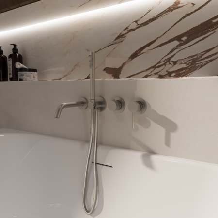 Смеситель для ванны Groove VBTW-4G1BN, встраиваемый, брашированный никель