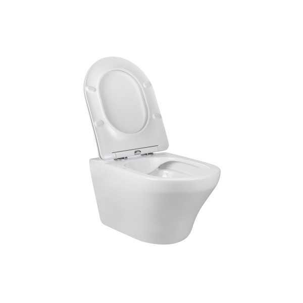 Унитаз подвесной Edge-M VT1-37 безободковый, цвет белый, ультратонкое soft-close сиденье