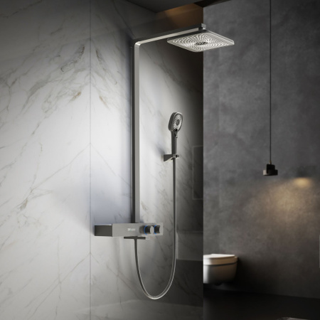 Душевая стойка Инспаер (Inspire) VSFS-3I13TGM термостатическая с изливом, вороненая сталь