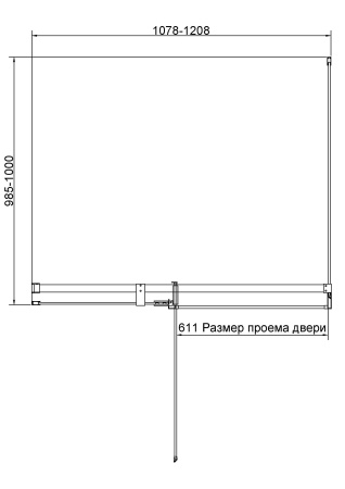 Душевой уголок Экстенза (Extenza) VSR-4EX111210CLBN, 1100/1200*1000, брашированный никель, стекло прозрачное