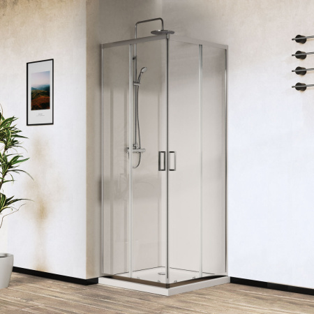 Душевой уголок Сити (City) VSS-5CT800CL, 800*800, хром, стекло прозрачное