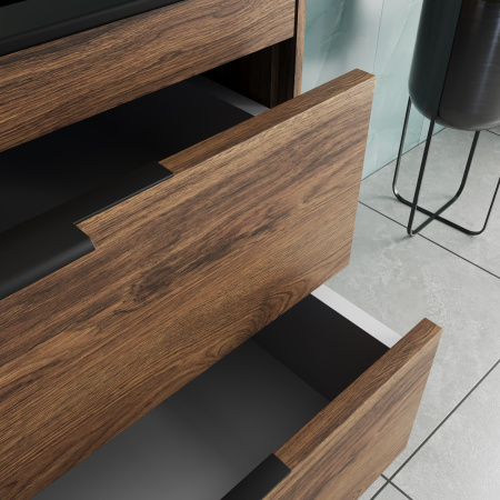 База под раковину Кьяра 2D (Chiara 2D) 800 подвесная, 2 выкатных ящика микролифт, С.Oak