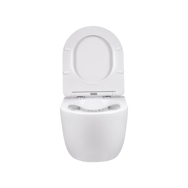 Унитаз подвесной Evo VT1-34S безободковый, цвет белый, ультратонкое soft-close сиденье