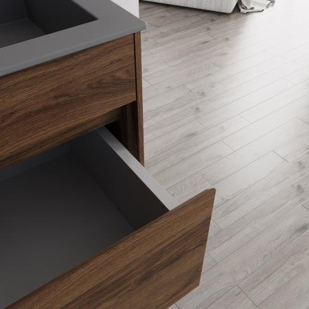 База под раковину Кьяра (Chiara) 600 подвесная, 1 выкатной ящик микролифт, Дуб Чарльстон (C.Oak)