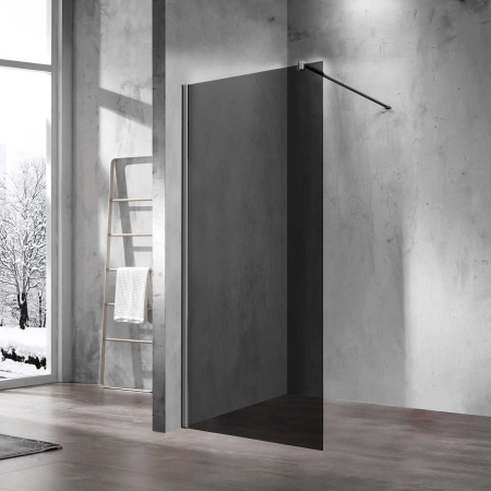 Душевая перегородка Волк-Ин (Walk-In) VSW-1H110CGGM, 1100*2000, вороненая сталь, стекло тонированное