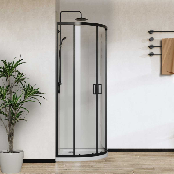 Душевой уголок City VSQ-5CT900CLB, 900*900, черный матовый, стекло прозрачное  Душевой уголок City VSQ-5CT900CLB, 900*900, черный матовый, стекло прозрачное