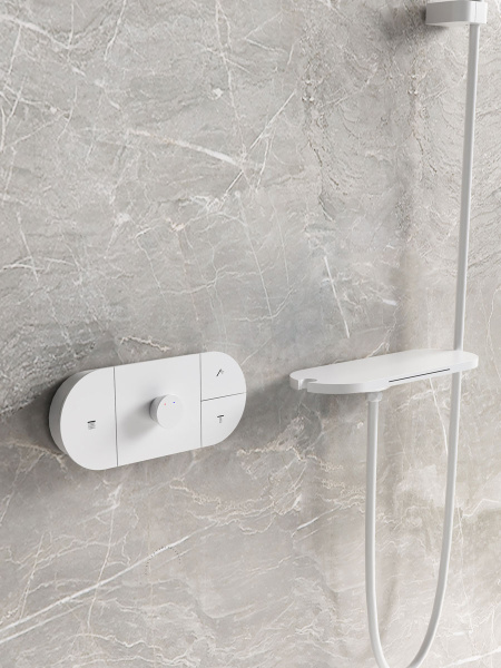 Душевой комплект Futura VSFW-2F12TMW термостатический встраиваемый, 3 режима, белый матовый