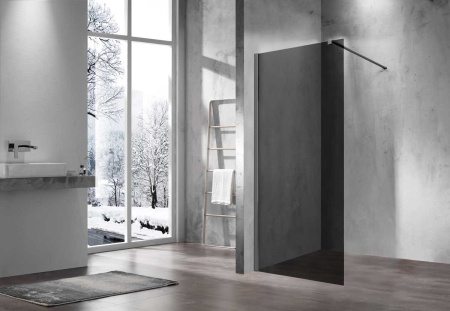 Душевая перегородка Волк-Ин (Walk-In) VSW-1H110CGGM, 1100*2000, вороненая сталь, стекло тонированное