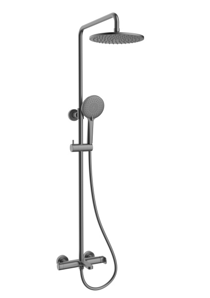 Душевая стойка Rondo VSFS-1R1GM с изливом, вороненая сталь