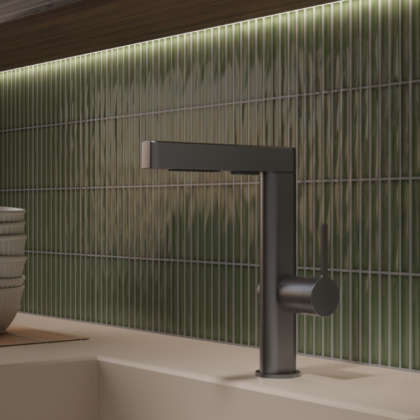 Смеситель для кухни Vincea VKF-22GM, вороненая сталь