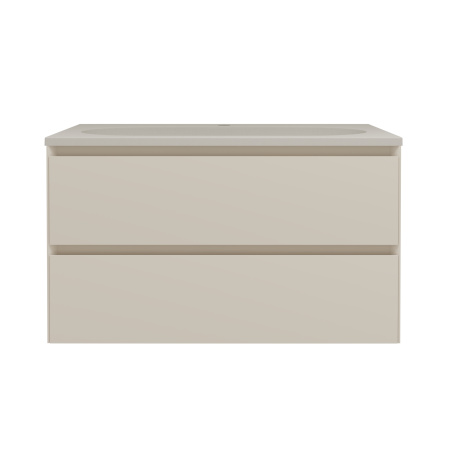 База под раковину Люка Софт-Тач (Luka Soft-Touch) 800 подвесная, 2 выкатных ящика микролифт, матовый бежевый