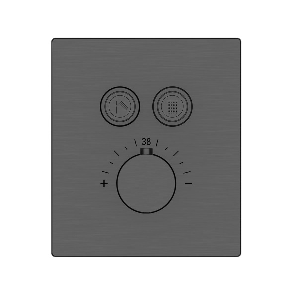 Встраиваемый смеситель для душа VSCV-321TGM двухфункциональный, термостатический, вороненая сталь