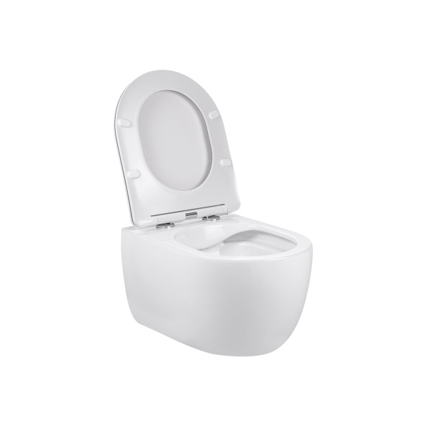 Унитаз подвесной Evo VT1-34S безободковый, цвет белый, ультратонкое soft-close сиденье