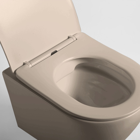 Унитаз подвесной Глобо (Globo) VT1-14SMC безободковый, цвет капучино мат., ультратонкое сиденье микролифт