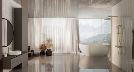 Душевая стойка Рондо (Rondo) VSFS-1R0BG без излива, брашированное золото