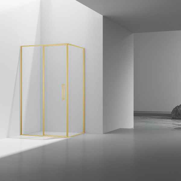 Душевой уголок Slim 8mm VSR-4SLP9012CLG, 1200*900, брашированное золото, стекло прозрачное Душевой уголок Slim 8mm VSR-4SLP9012CLG, 1200*900, брашированное золото, стекло прозрачное