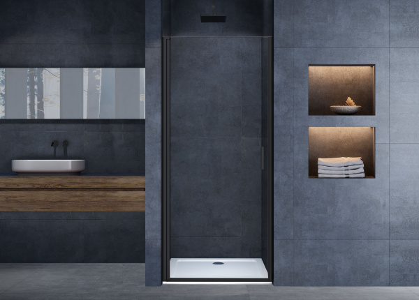 Душевая дверь Alpha VDP-3AL800CLB, черный, стекло прозрачное Душевая дверь Alpha VDP-3AL800CLB, черный, стекло прозрачное