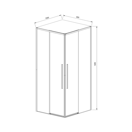 Душевой уголок Slim-N VSS-4SN8010CGB, 1000*800, черный, стекло тонированное