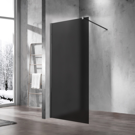 Душевая перегородка Волк-Ин (Walk-In) VSW-1H900GFGM, 900*2000, вороненая сталь, стекло матовое тонированное