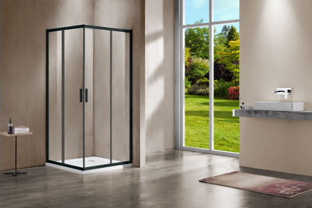 Душевой уголок Гарда (Garda) VSS-1G9012CLB, 1200*900, черный, стекло прозрачное