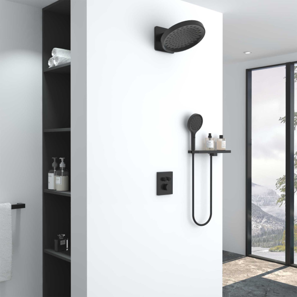 Душевой комплект Inspire VSFW-3I21MT3RMB встраиваемый, термостатический, двухрежимный, черный