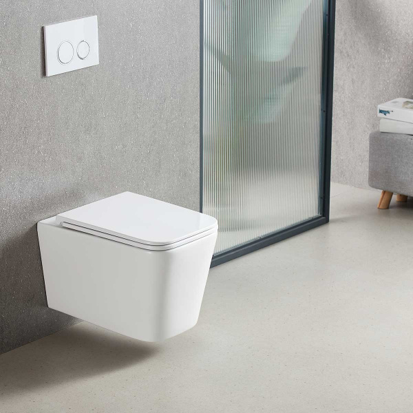 Унитаз подвесной Q-Line VT1-12T Tornado, цвет белый, ультратонкое soft-close сиденье