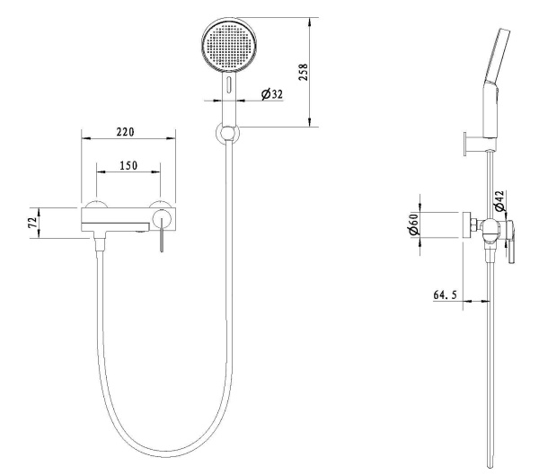 Смеситель для ванны ТГ (TG) VTFW-5TG2CH, хром